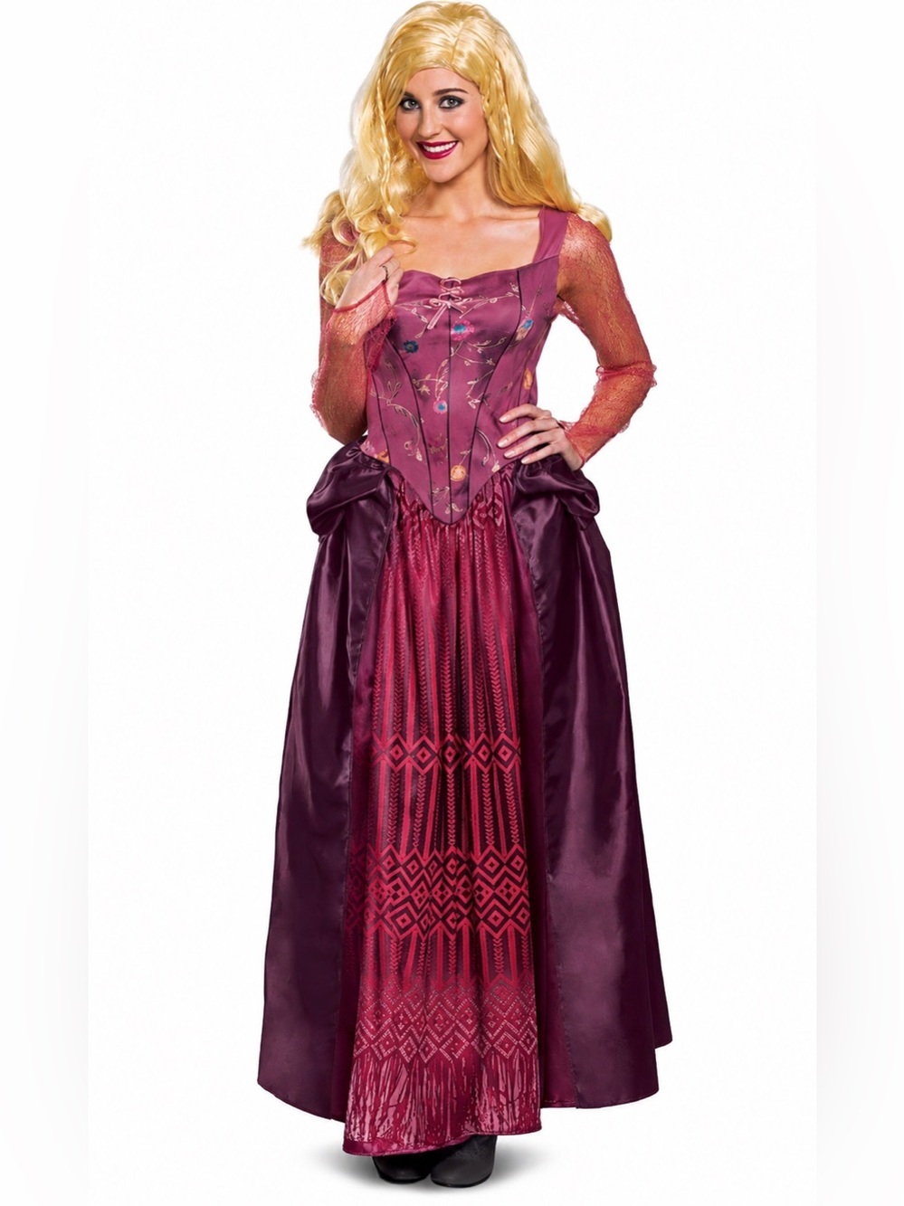 Disney Hocus Pocus Women's Halloween Costume Dress Size S Long Sleeve Purple